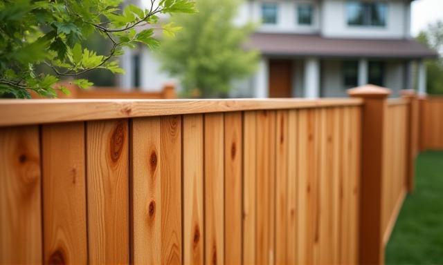 Modern timber residential fence